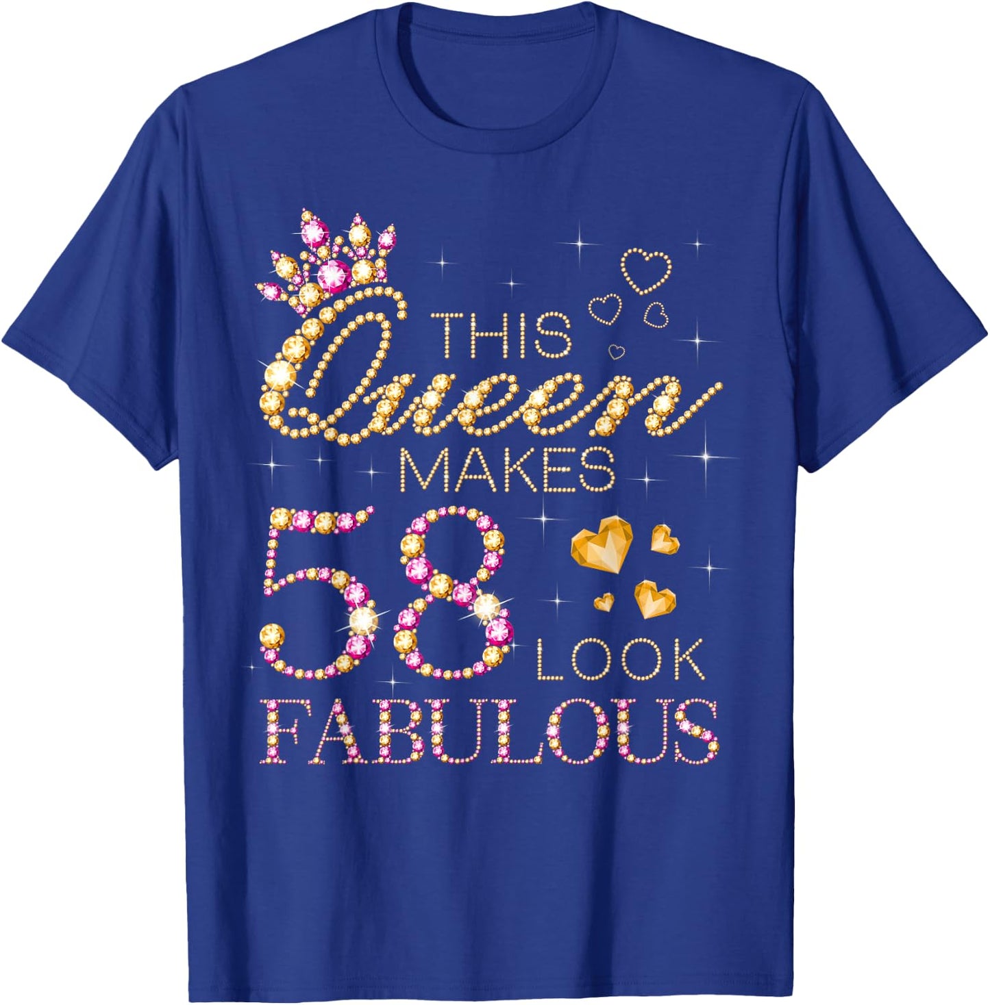 This Queen Makes 58 Look Fabulous 58th Birthday Queen B-day T-Shirt - T-Shirt | Royal