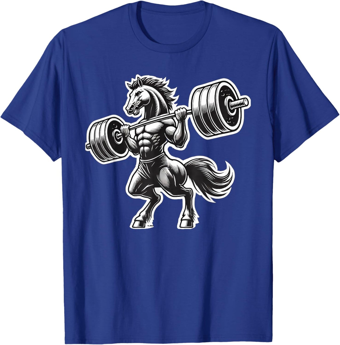 Horse Powerlifting Weightlifting Gym Workout T-Shirt - T-Shirt | Royal