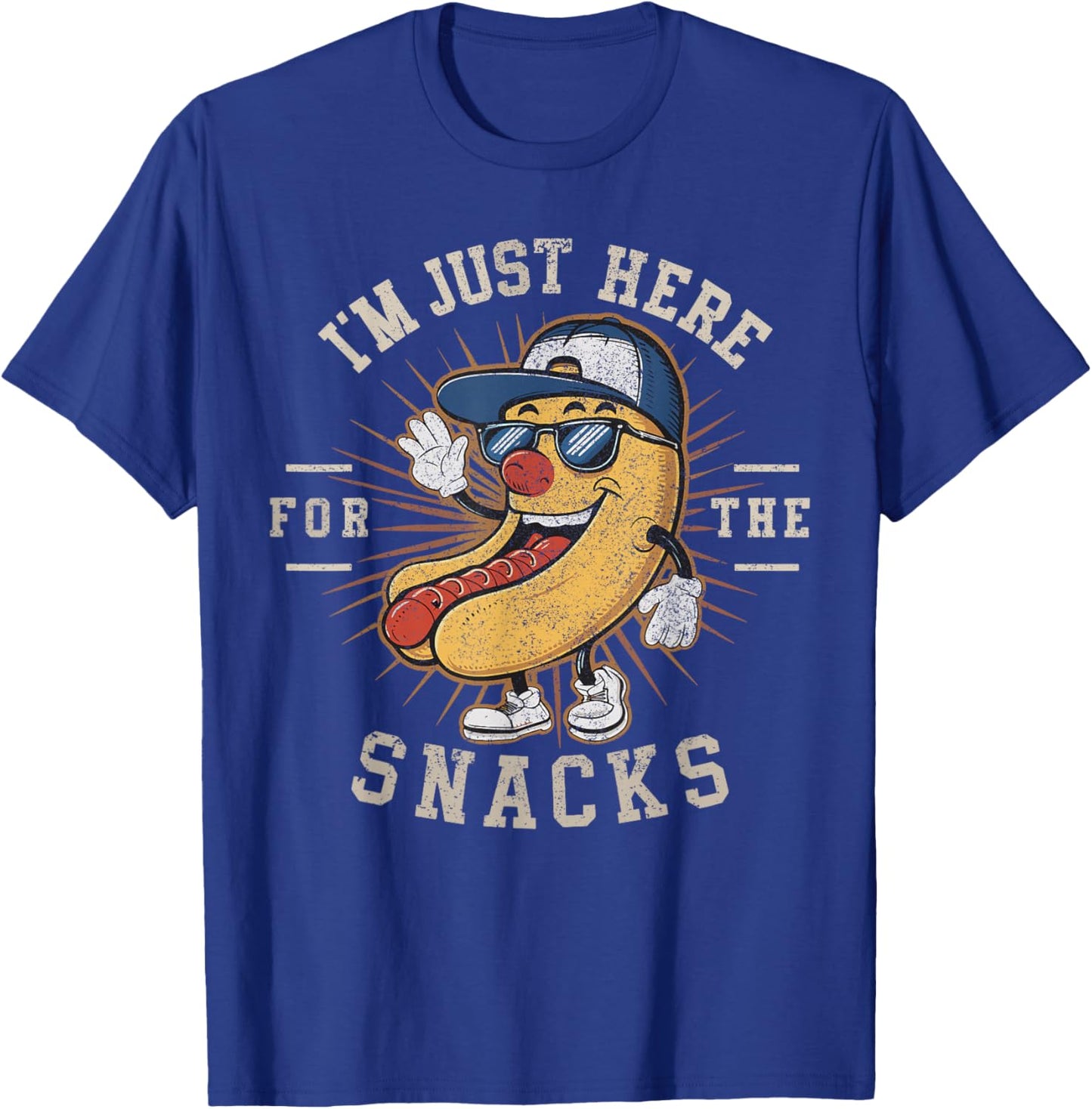 Funny I'm Just Here For The Snacks Football T-Shirt - T-Shirt | Royal