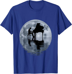 Moonlight Piano Player Pianist Moon T-Shirt - T-Shirt | Royal
