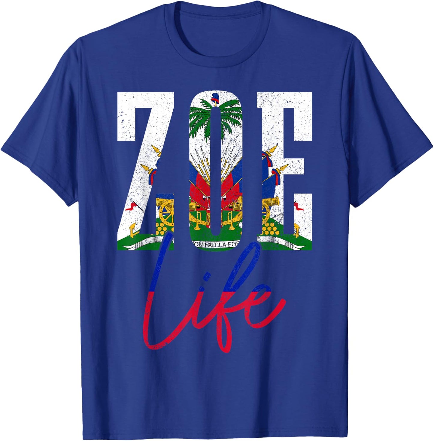 Haiti Zoe Haitian Flag Caribbean Souvenir T-Shirt - T-Shirt | Royal