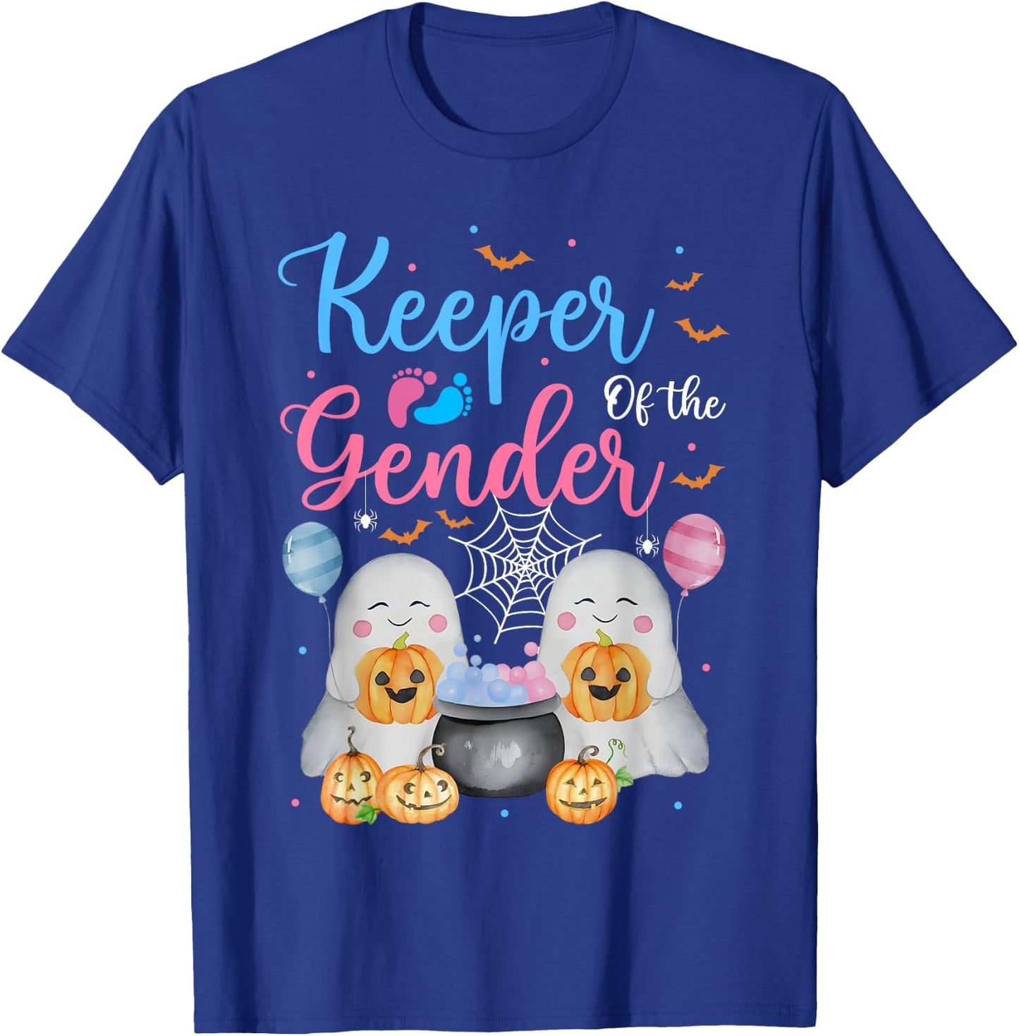 Keeper of the Gender Halloween Shirt Ghost Baby Shower T-Shirt - T-Shirt | Royal