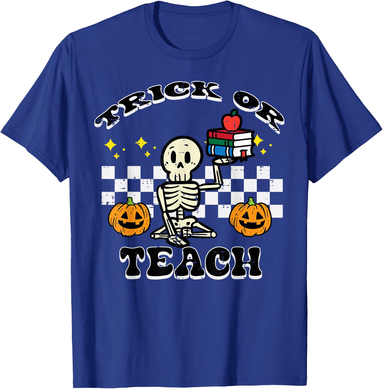 Halloween Teacher Trick Or Teach Retro Costume Men Women T-Shirt - T-Shirt | Royal