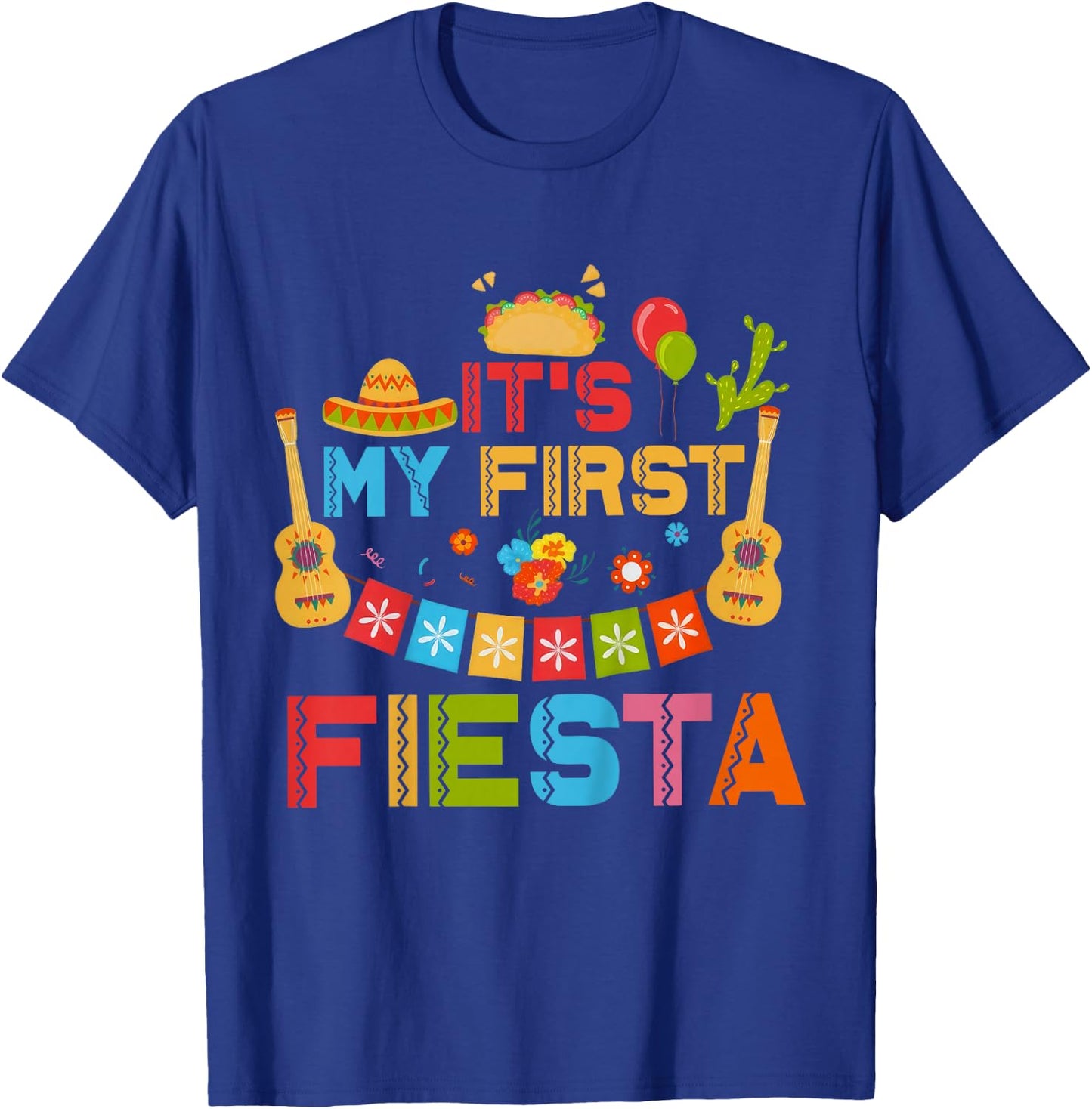 It's My First Fiesta Birthday Mexican Cinco De Mayo Kids T-Shirt - T-Shirt | Royal