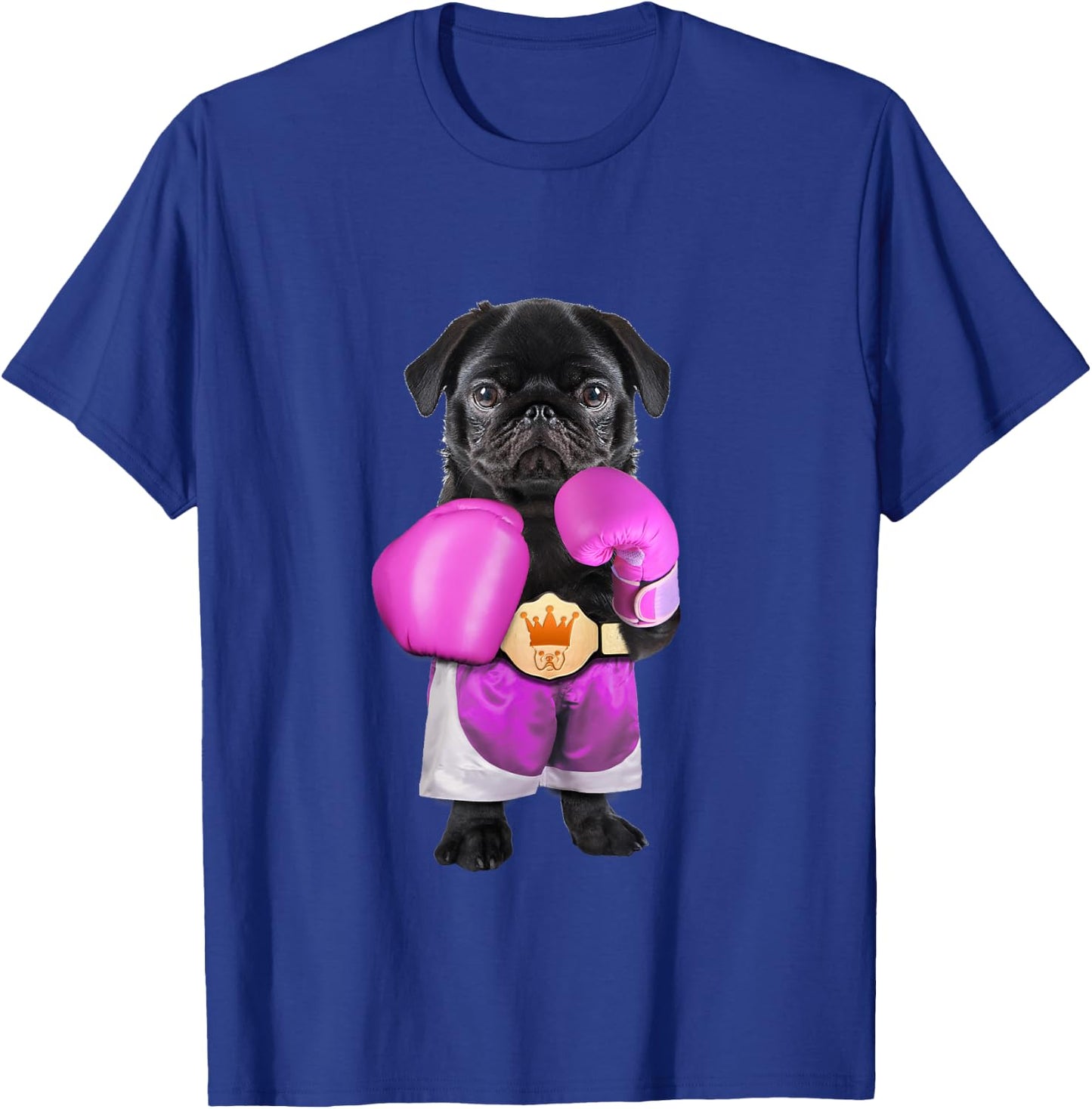 Pug dog Boxing Funny Fitness Gym Workout T-Shirt - T-Shirt | Royal