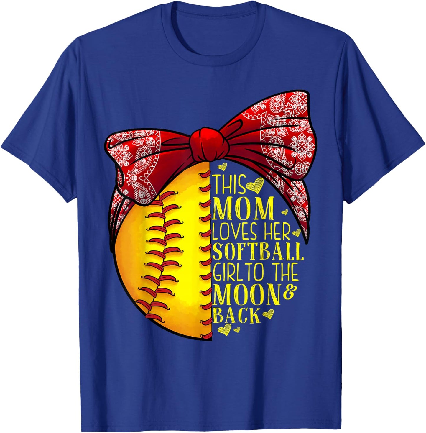 Funny Softball Gift Mom Women Pitcher Catcher Girls Lovers T-Shirt - T-Shirt | Royal