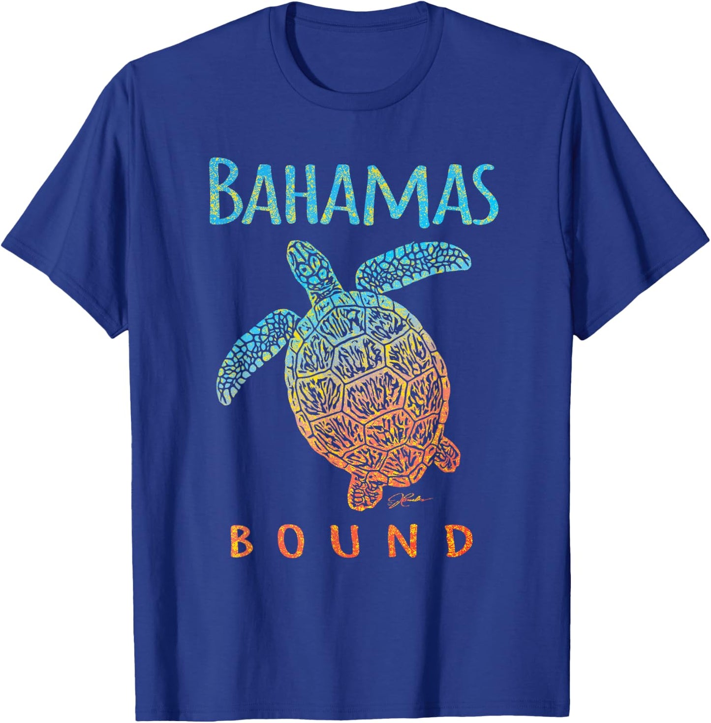 JCombs: Bahamas Bound Sea Turtle, Beach T-Shirt - T-Shirt | Royal