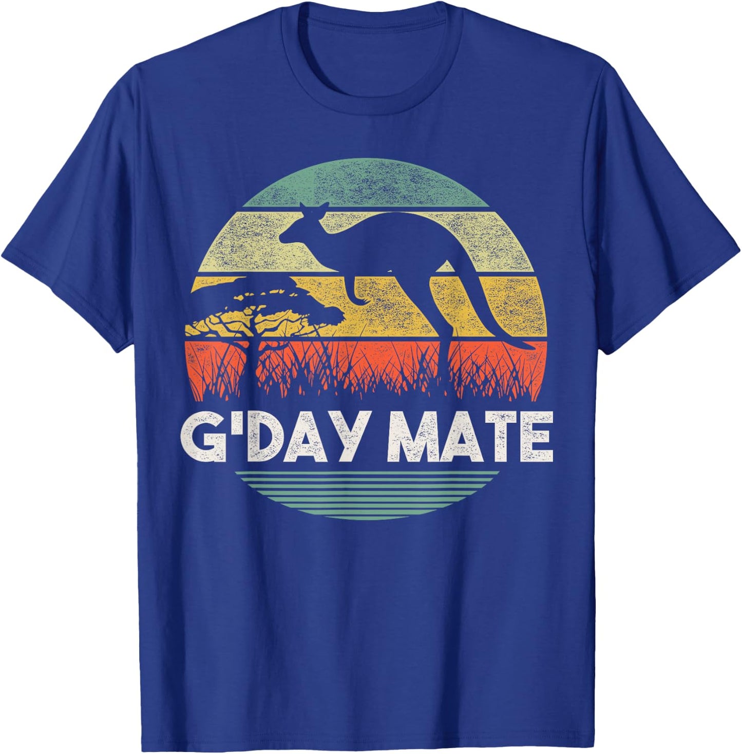 Australia G'Day Mate Shirt Funny Kangaroo Australian Vintage T-Shirt - T-Shirt | Royal