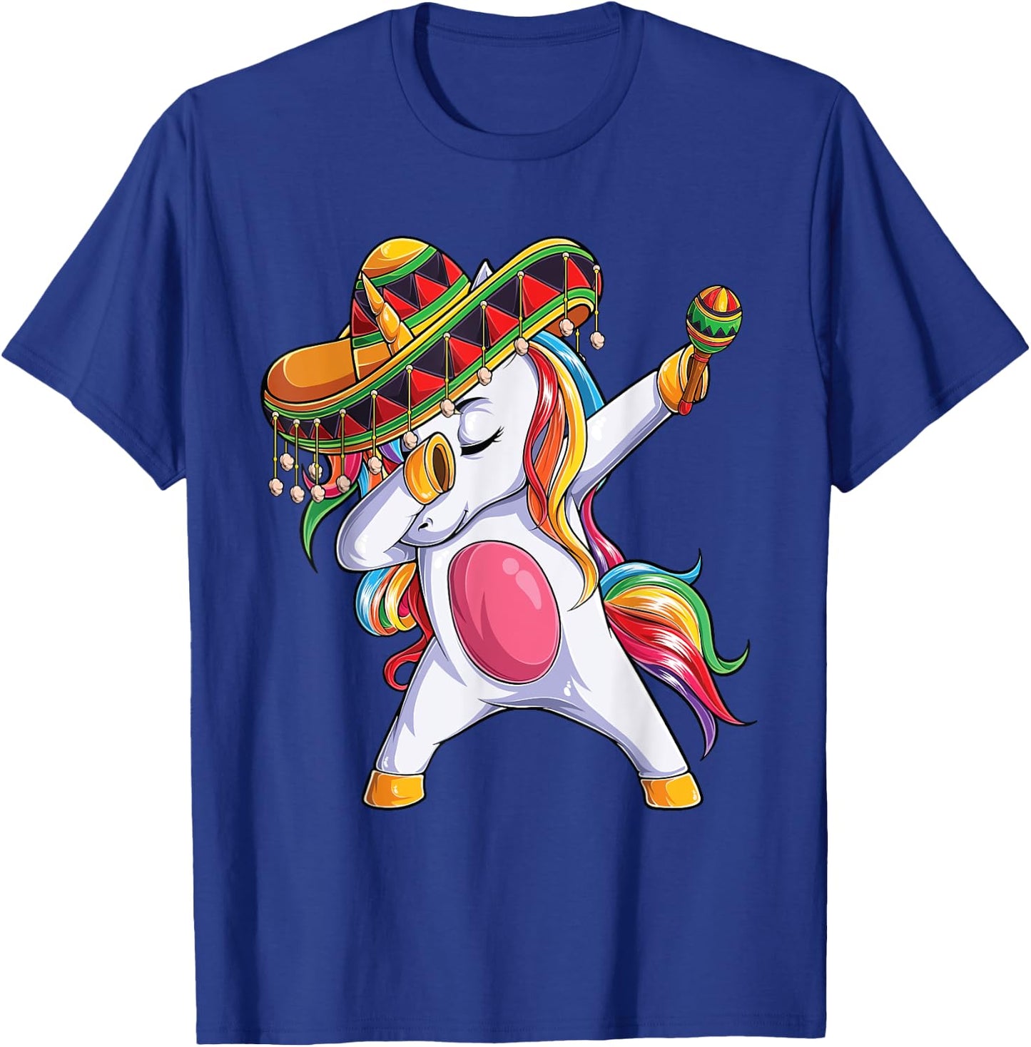 Dabbing Unicorn Cinco de Mayo Kids Girls Women Mexican gift T-Shirt - T-Shirt | Royal