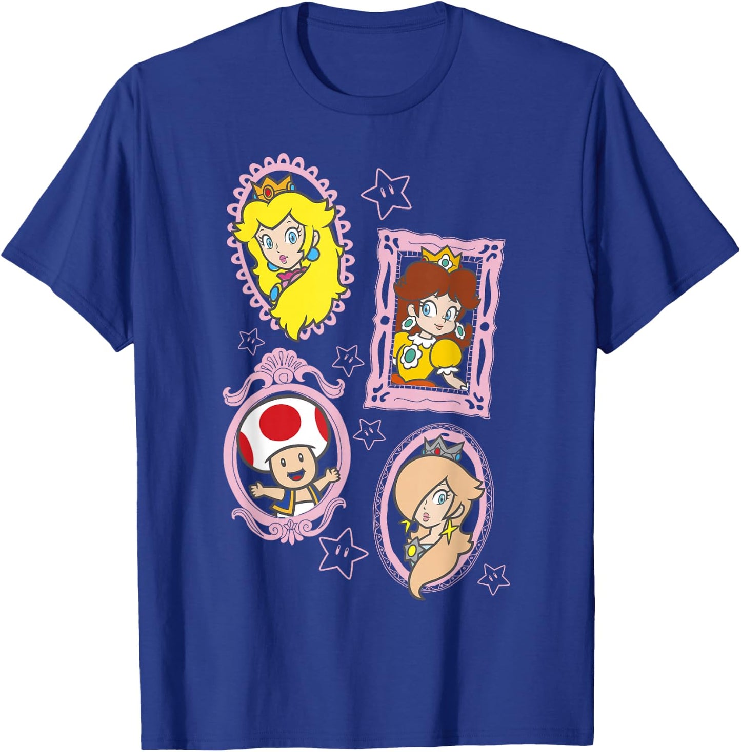 Super Mario Bros Toad & The Princesses Framed Portraits T-Shirt - T-Shirt | Royal