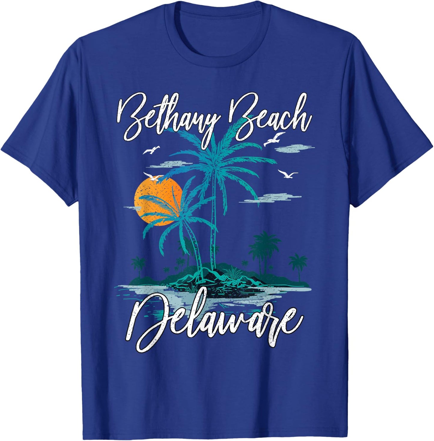 Family Vacation Retro Sunset Delaware Bethany Beach T-Shirt - T-Shirt | Royal
