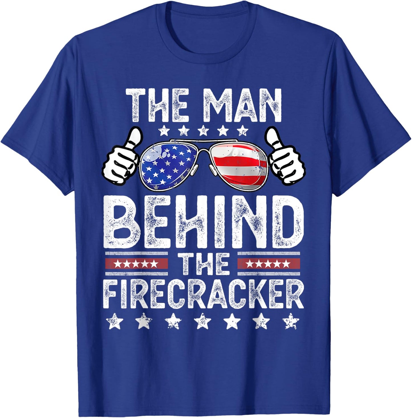 The Man Behind the Firecracker 4th of July Men's Pregnancy T-Shirt - T-Shirt | Royal