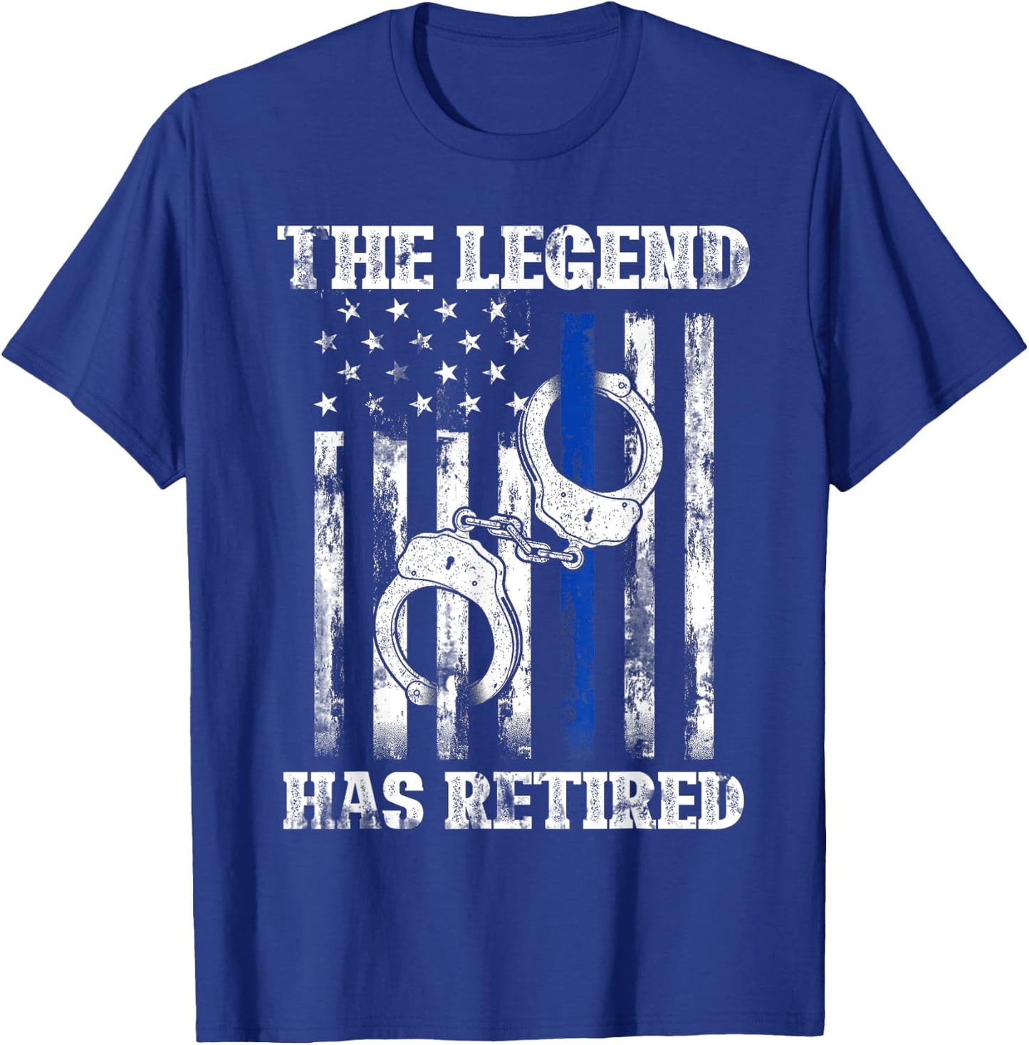 Retired Law Enforcement Officer Thin Blue Line Police T-Shirt - T-Shirt | Royal