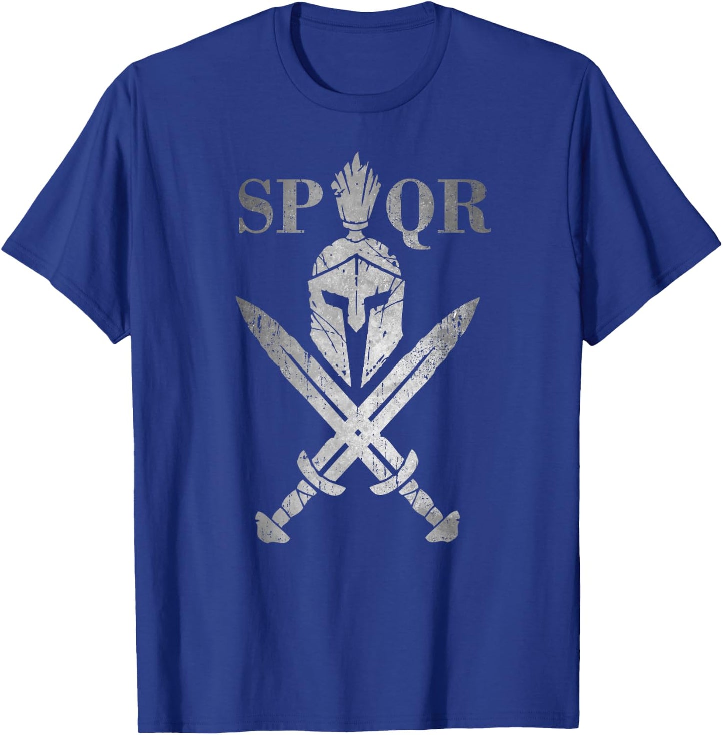 SPQR Roman Legion Soldier Gladiator Warrior Swords Helmet T-Shirt - T-Shirt | Royal