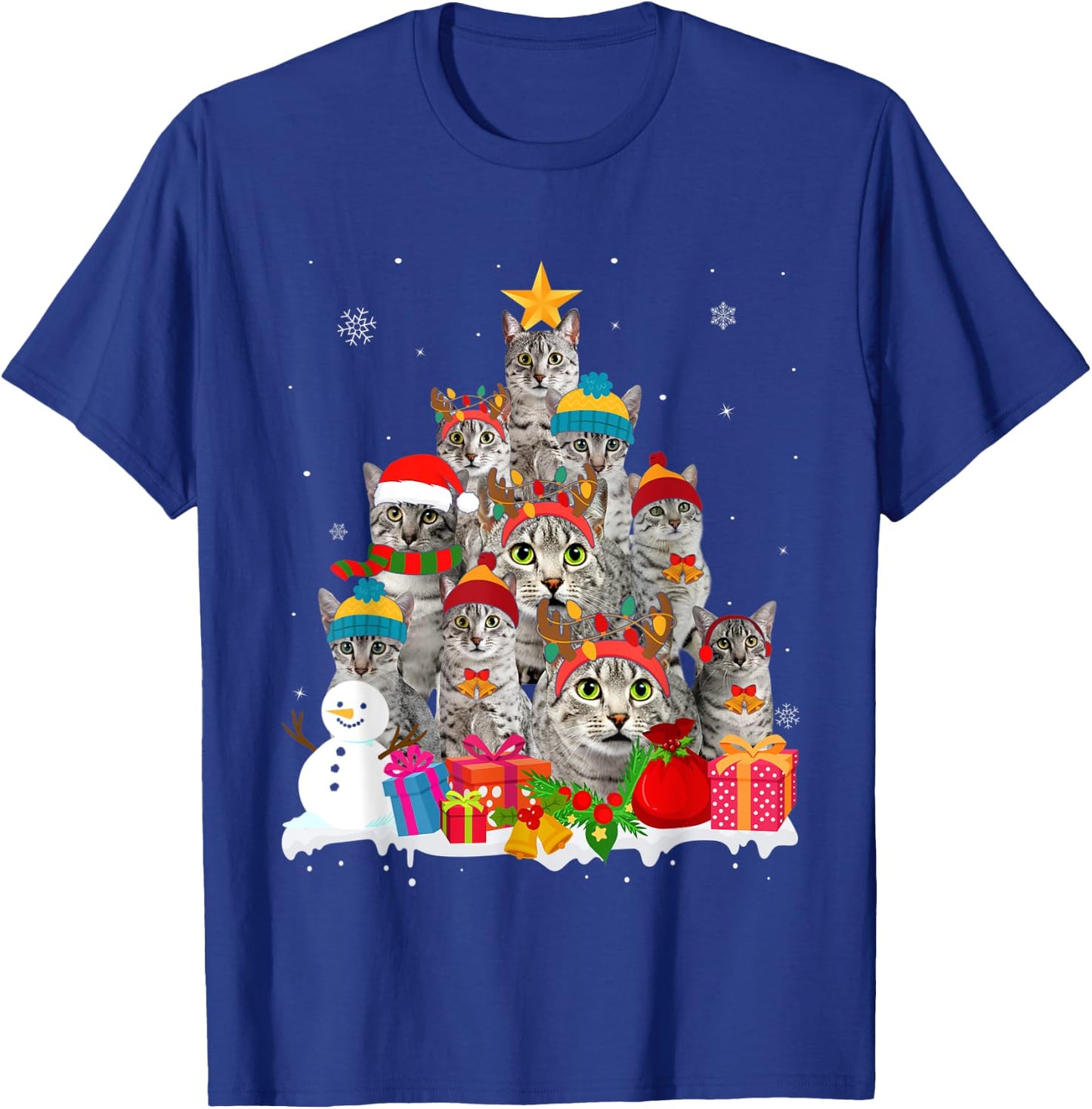 Funny Egyptian Mau Christmas Tree Pet Cat Lover Gift T-Shirt - T-Shirt | Royal