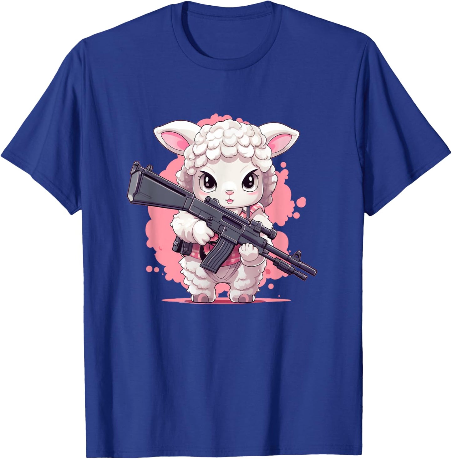 Funny Firearm Sheep Costume for Handgun Lovers and Animals T-Shirt - T-Shirt | Royal
