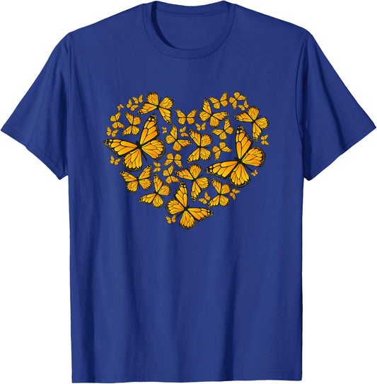 Save The Yellow Monarch Butterfly Heart Love Girls T-Shirt - T-Shirt | Royal
