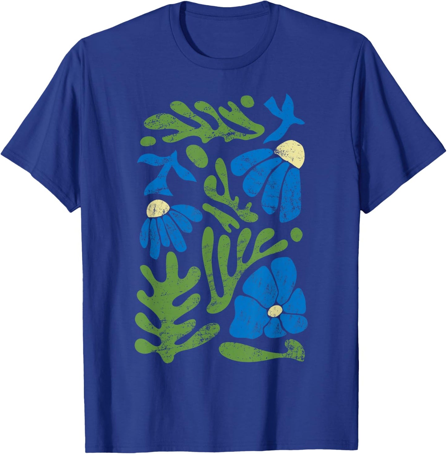 Matisse Abstract Autumn Artificial Flower Aesthetic Paint T-Shirt - T-Shirt | Royal
