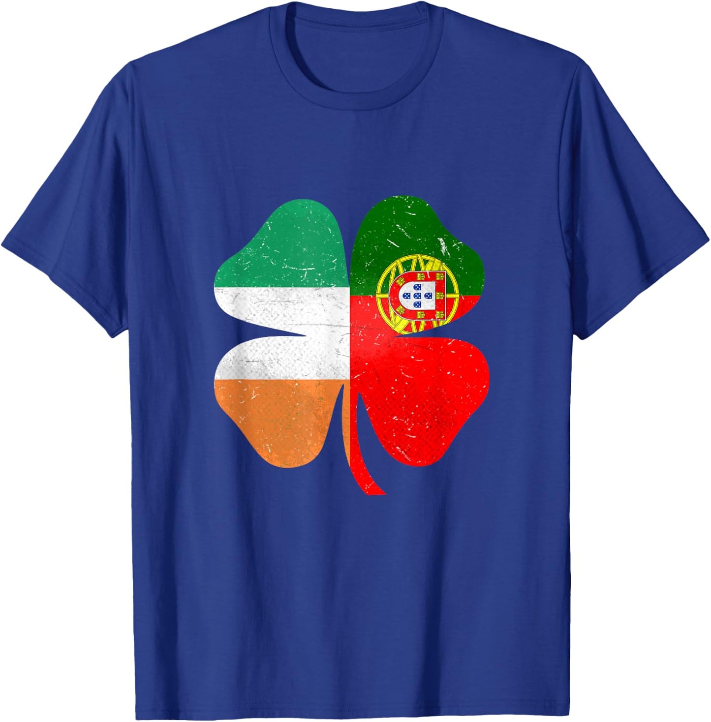 Portuguese Irish Shamrock Portugal Ireland Saint Patrick's Day T-Shirt - T-Shirt | Royal