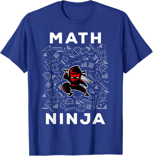 Math Ninja for Kids & Adults Mathematics Geek Gift T-Shirt - T-Shirt | Royal