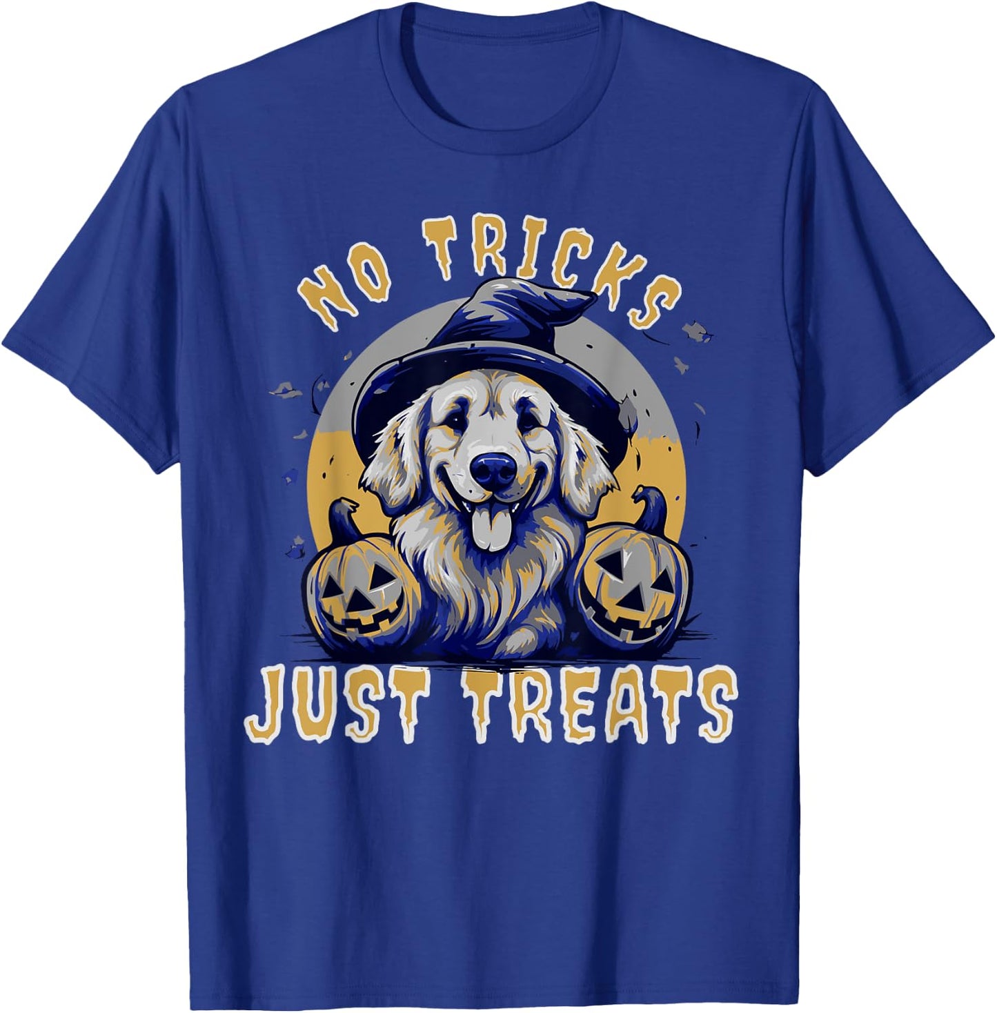 Golden Retriever Halloween No Tricks Just Treats T-Shirt - T-Shirt | Royal