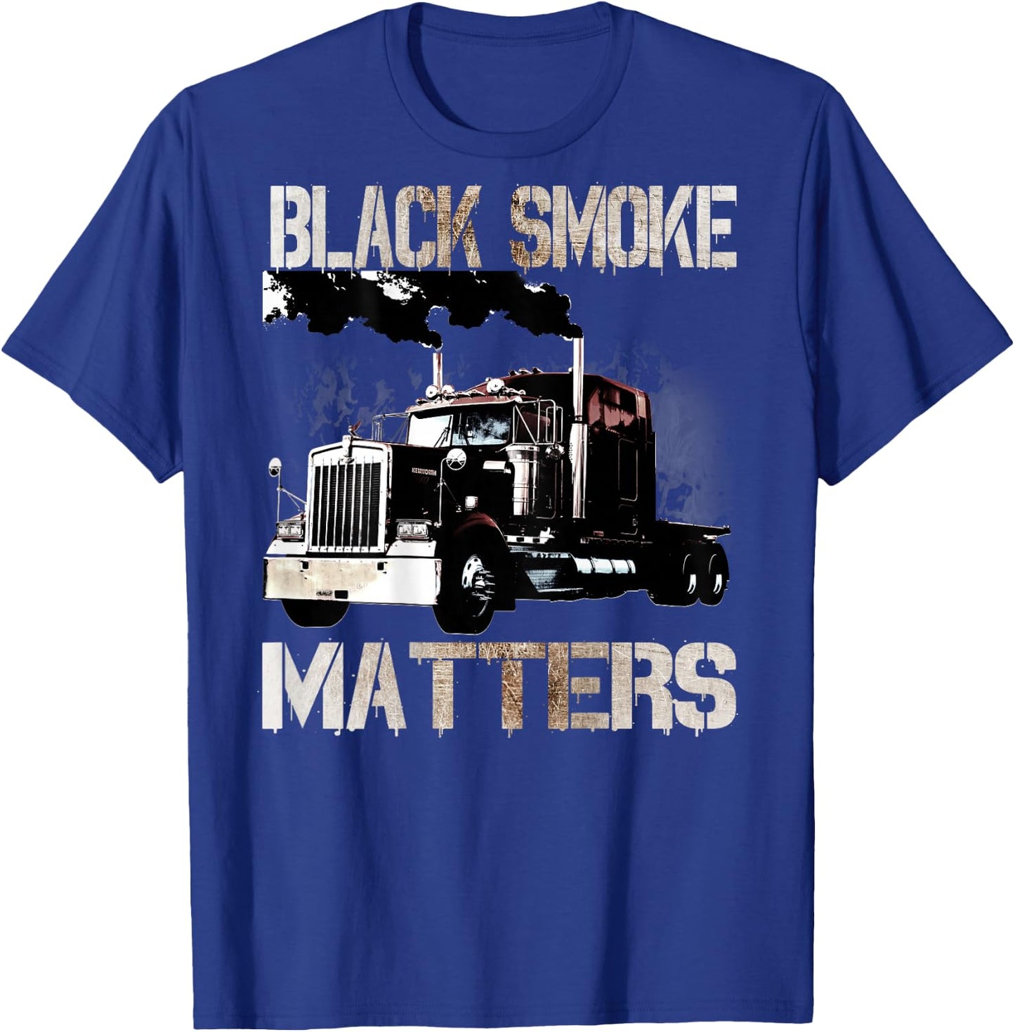 Trucker Tractor Trailer 18 Wheeler Design On Back T-Shirt - T-Shirt | Royal