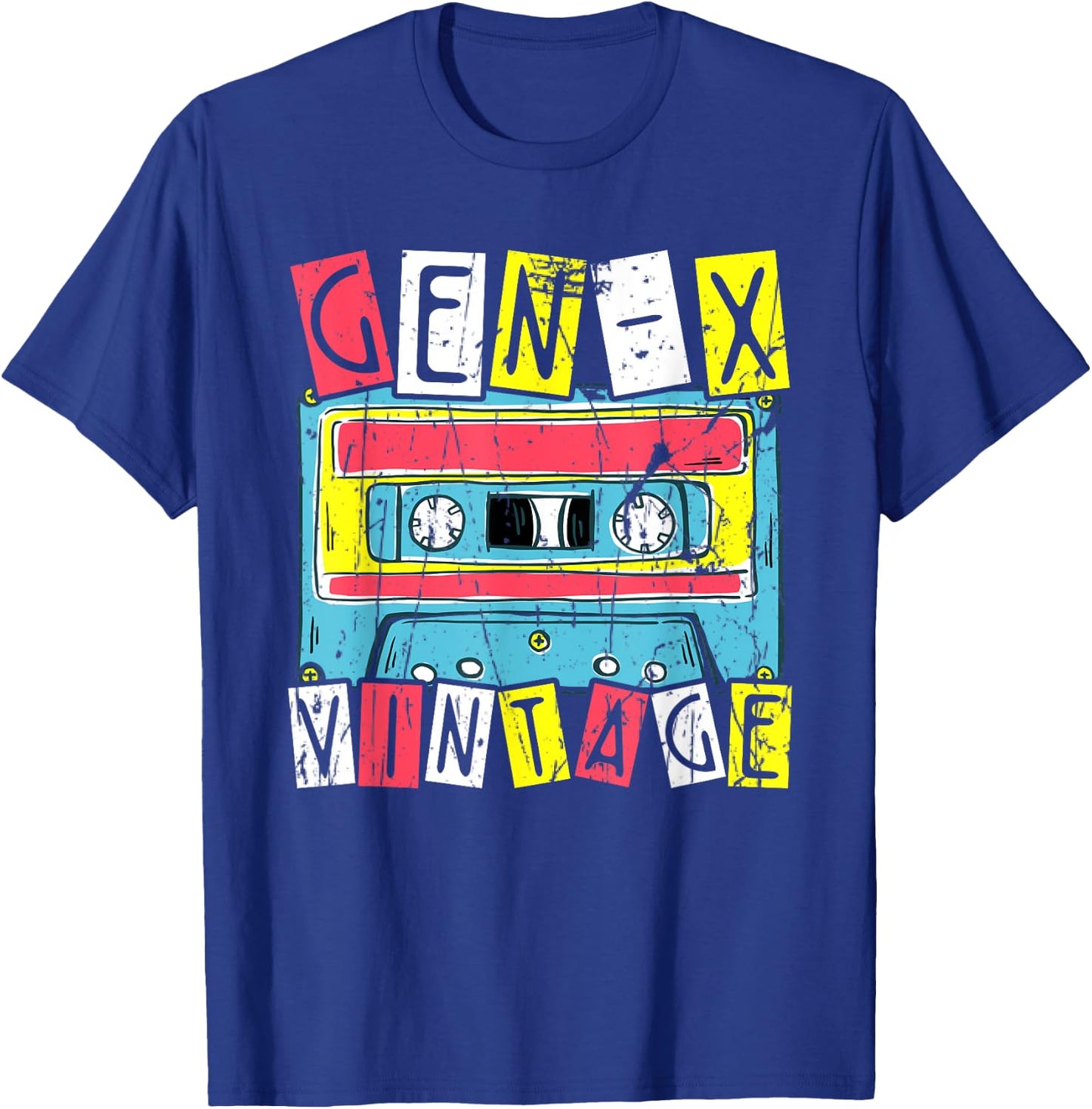 Gen-X Vintage Cassette T-Shirt - T-Shirt | Royal
