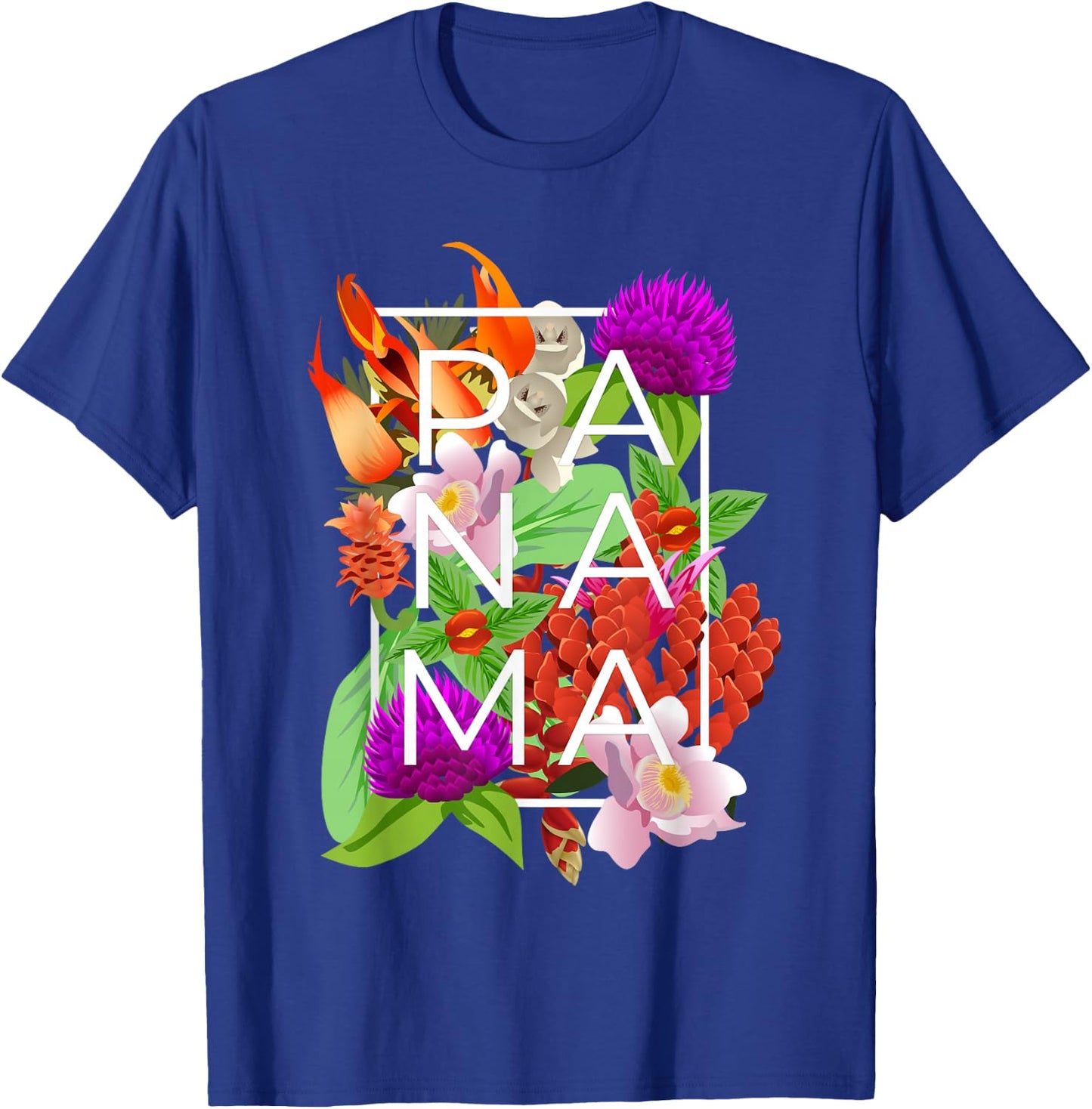 Flowers of Panama Word Art - Panamanian Pride T-Shirt - T-Shirt | Royal