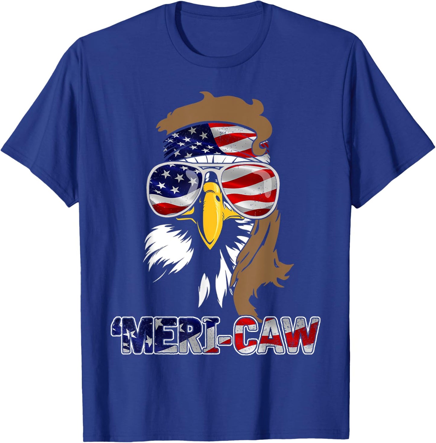 mb35 Mullet Eagle 'Meri-Caw 4th Of July Independence Day Kids Men T-Shirt - T-Shirt | Royal