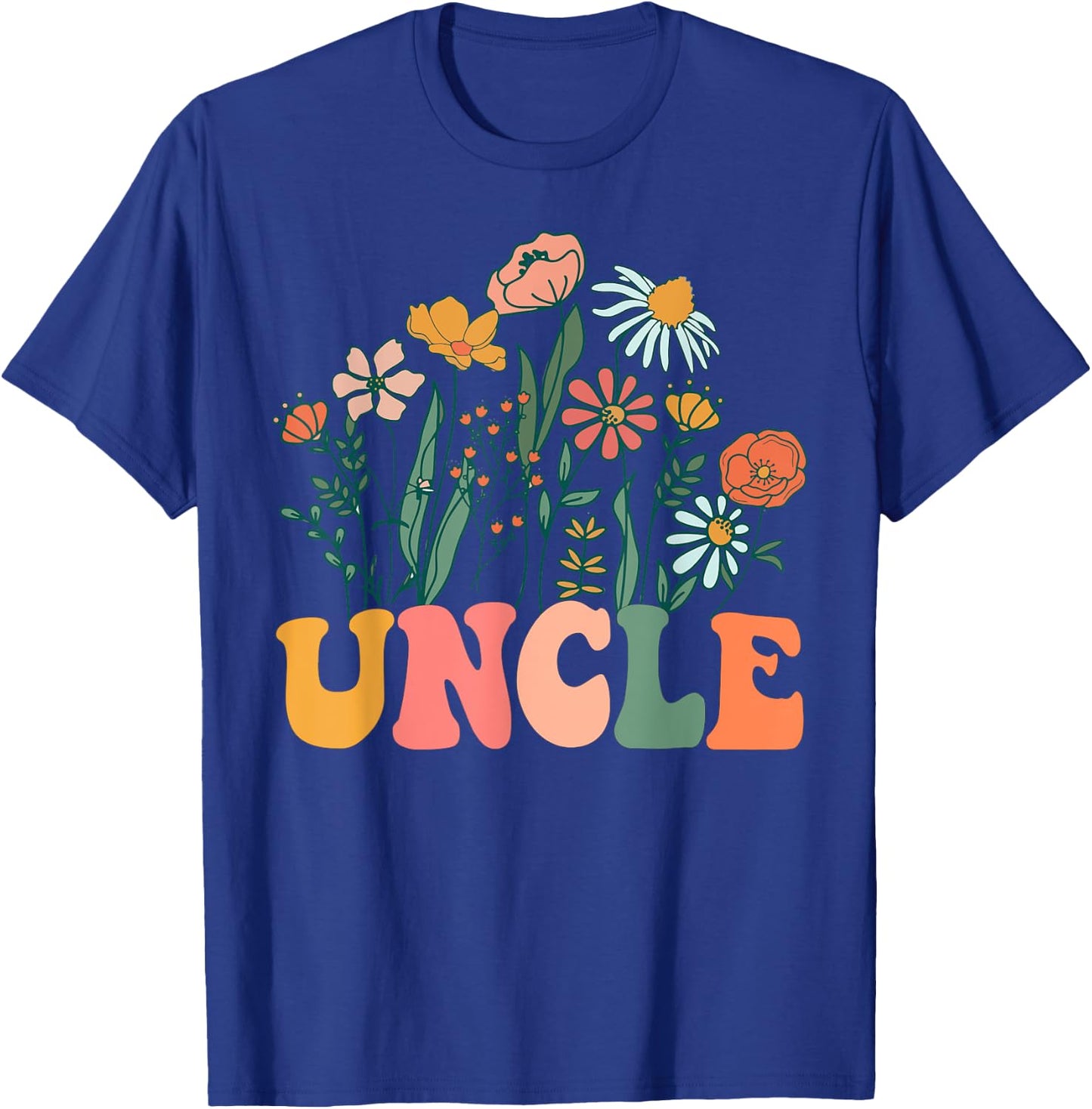 New UNCLE Wildflower First Birthday & Baby Shower T-Shirt - T-Shirt | Royal