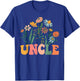 New UNCLE Wildflower First Birthday & Baby Shower T-Shirt - T-Shirt | Royal