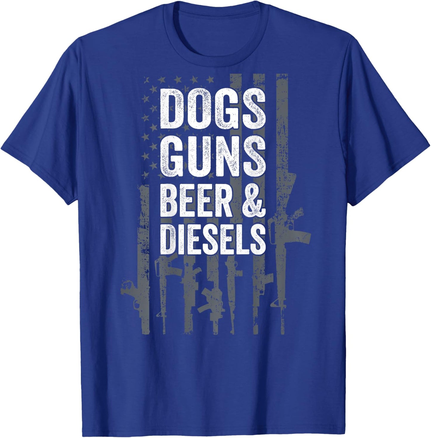 DOGS GUNS BEER & DIESELS - Diesel Truck Mechanic - ON BACK T-Shirt - T-Shirt | Royal