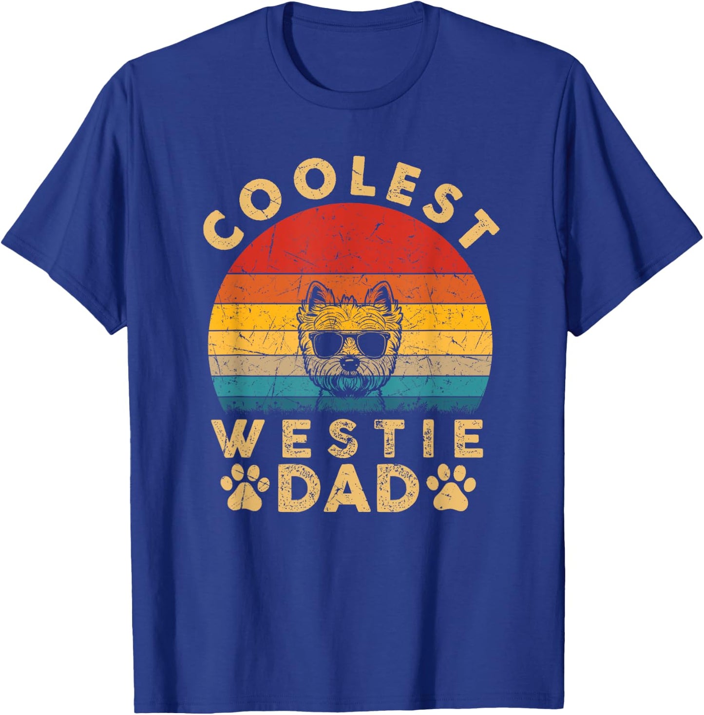 Coolest Westie Dad Vintage Dog Gifts Westie Dog Dad T-Shirt - T-Shirt | Royal