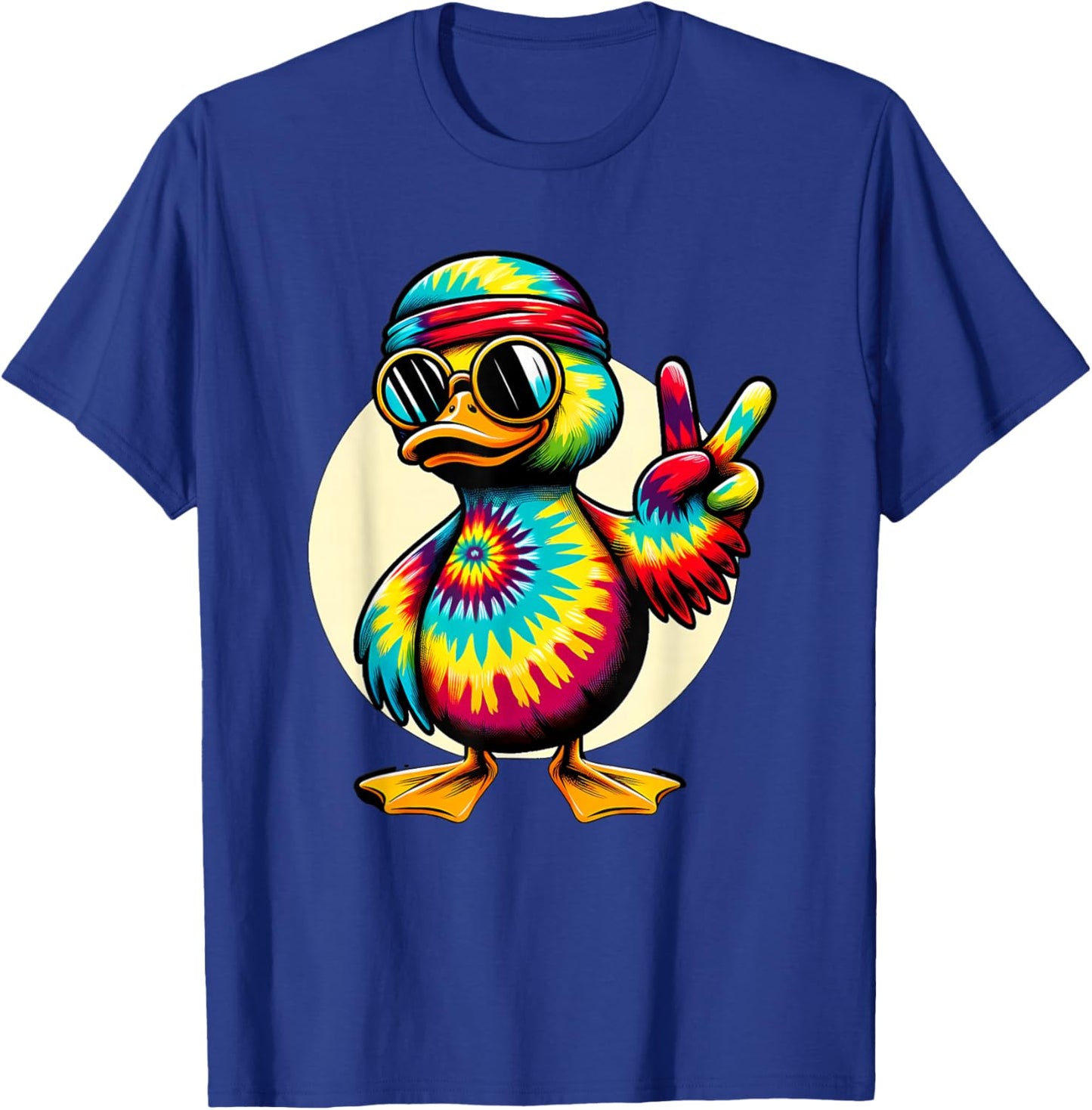 Peace Sign Tie Dye Duck T-Shirt - T-Shirt | Royal