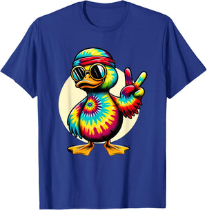 Peace Sign Tie Dye Duck T-Shirt - T-Shirt | Royal