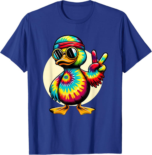 Peace Sign Tie Dye Duck T-Shirt - T-Shirt | Royal
