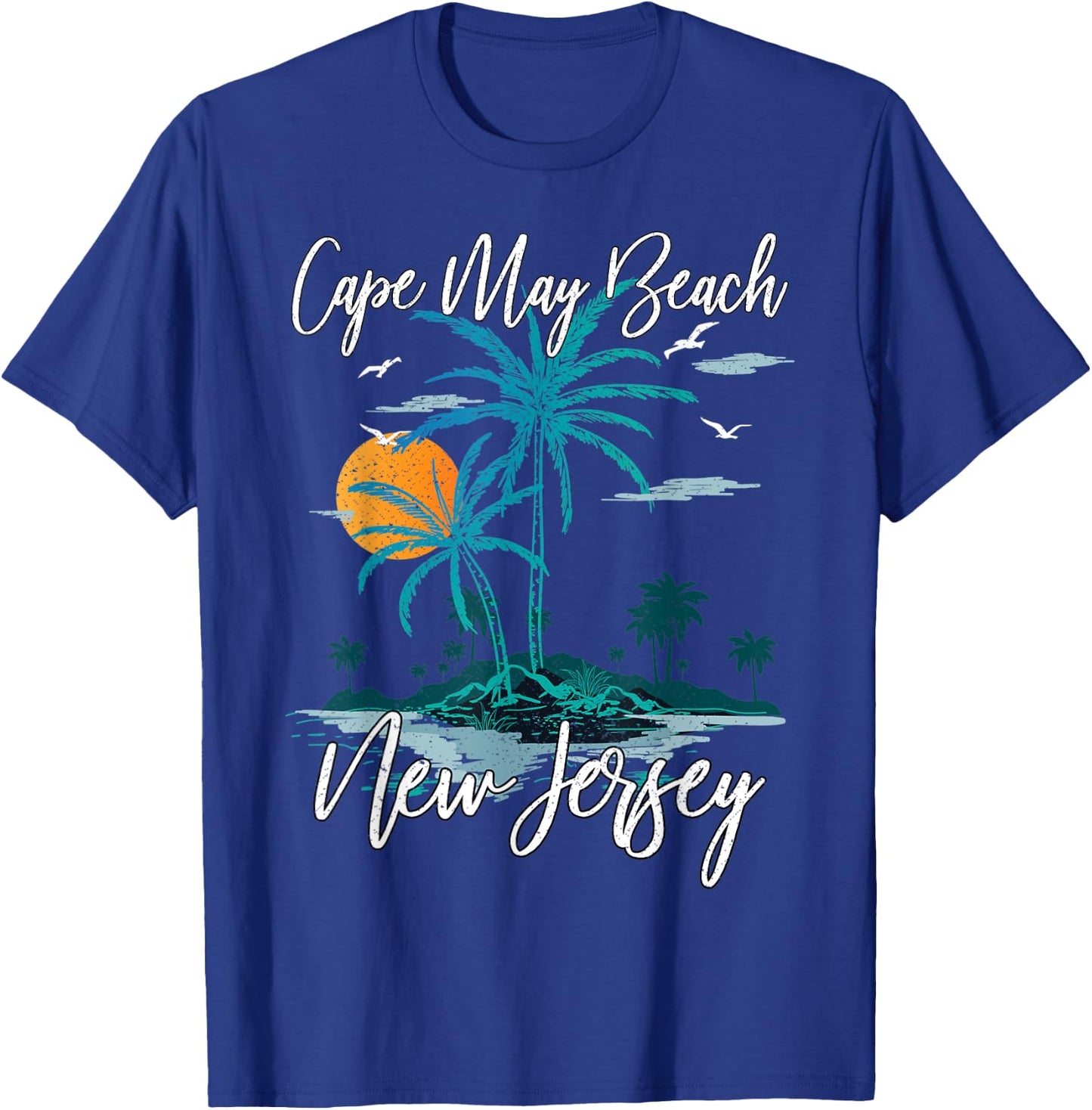 Family Vacation Retro Sunset New Jersey Cape May Beach Women Kids T-Shirt - T-Shirt | Royal