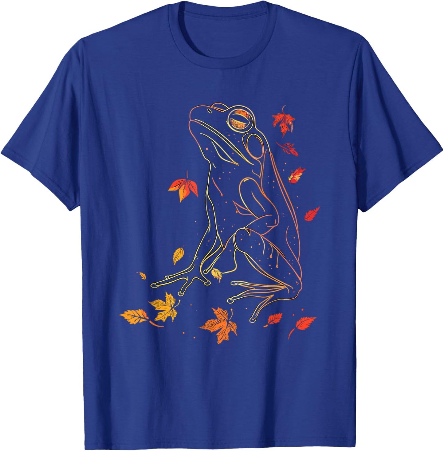 Frog Wildlife Nature Autumn Leaves Fall T-Shirt - T-Shirt | Royal