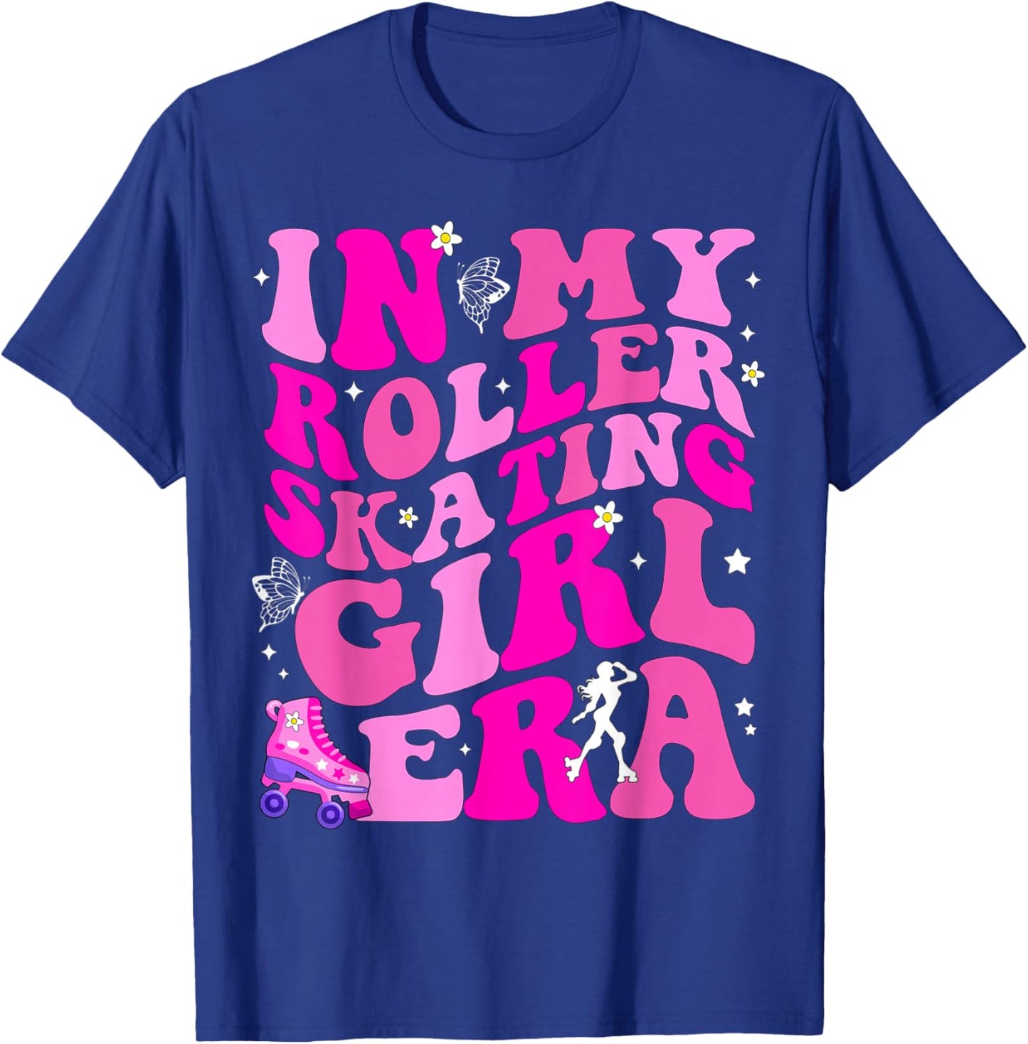 in My Roller Skating Girl Era Figure Hockey Girls Boys Coach T-Shirt - T-Shirt | Royal