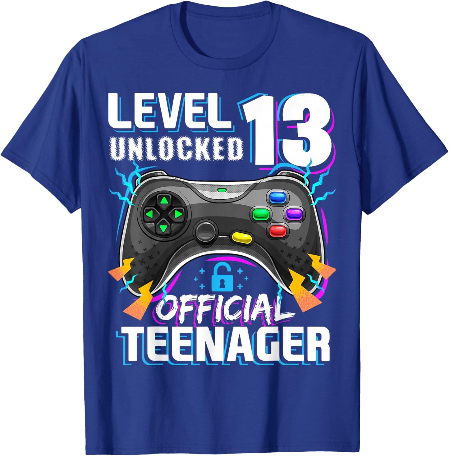 Level 13 Unlocked Official Teenager Video Game 13th Birthday T-Shirt - T-Shirt | Royal