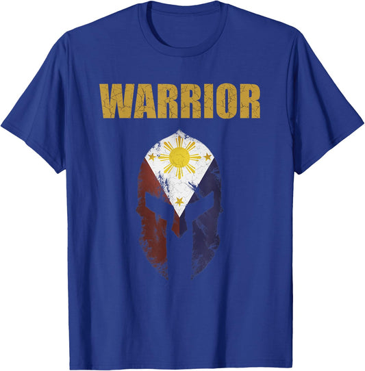 Vintage Motivational Workout Shirt-Filipino Spartan Warrior T-Shirt - T-Shirt | Royal