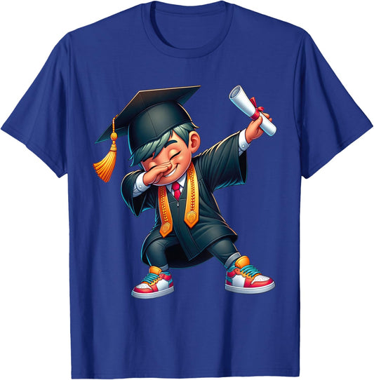 Kids Funny Boys Grad Gifts Dabbing Graduation Class Of 2025 T-Shirt - T-Shirt | Royal