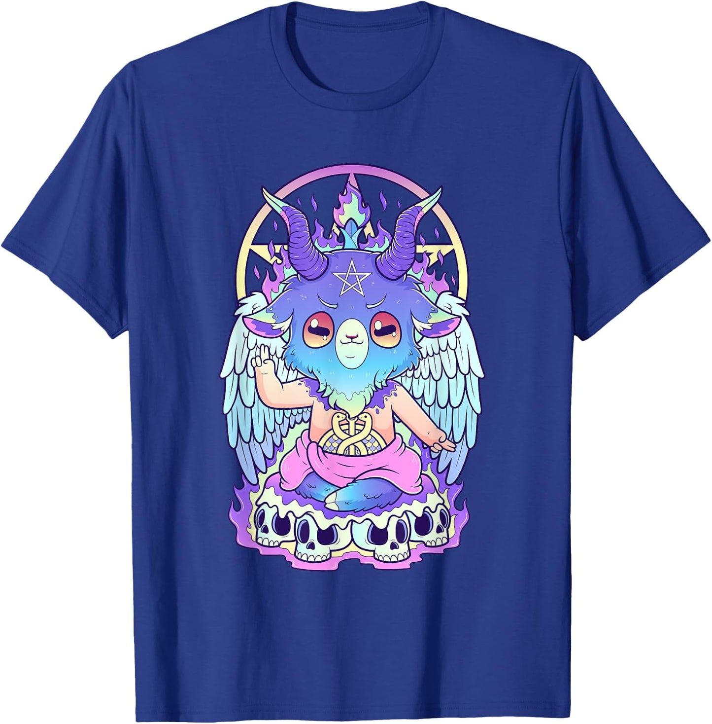 Kawaii Pastel Goth Cute and Scary Baphomet Occult T-Shirt - T-Shirt | Royal