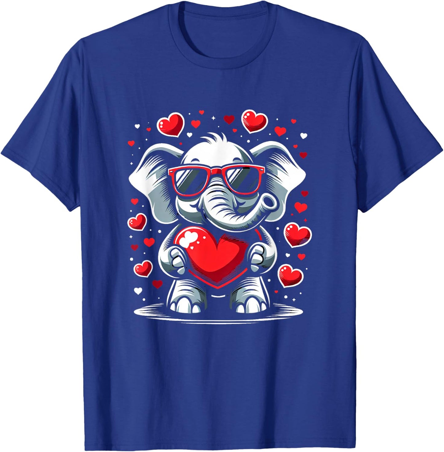 Valentines Day Baby Elephant Toddler Boys Kids Funny Graphic T-Shirt - T-Shirt | Royal
