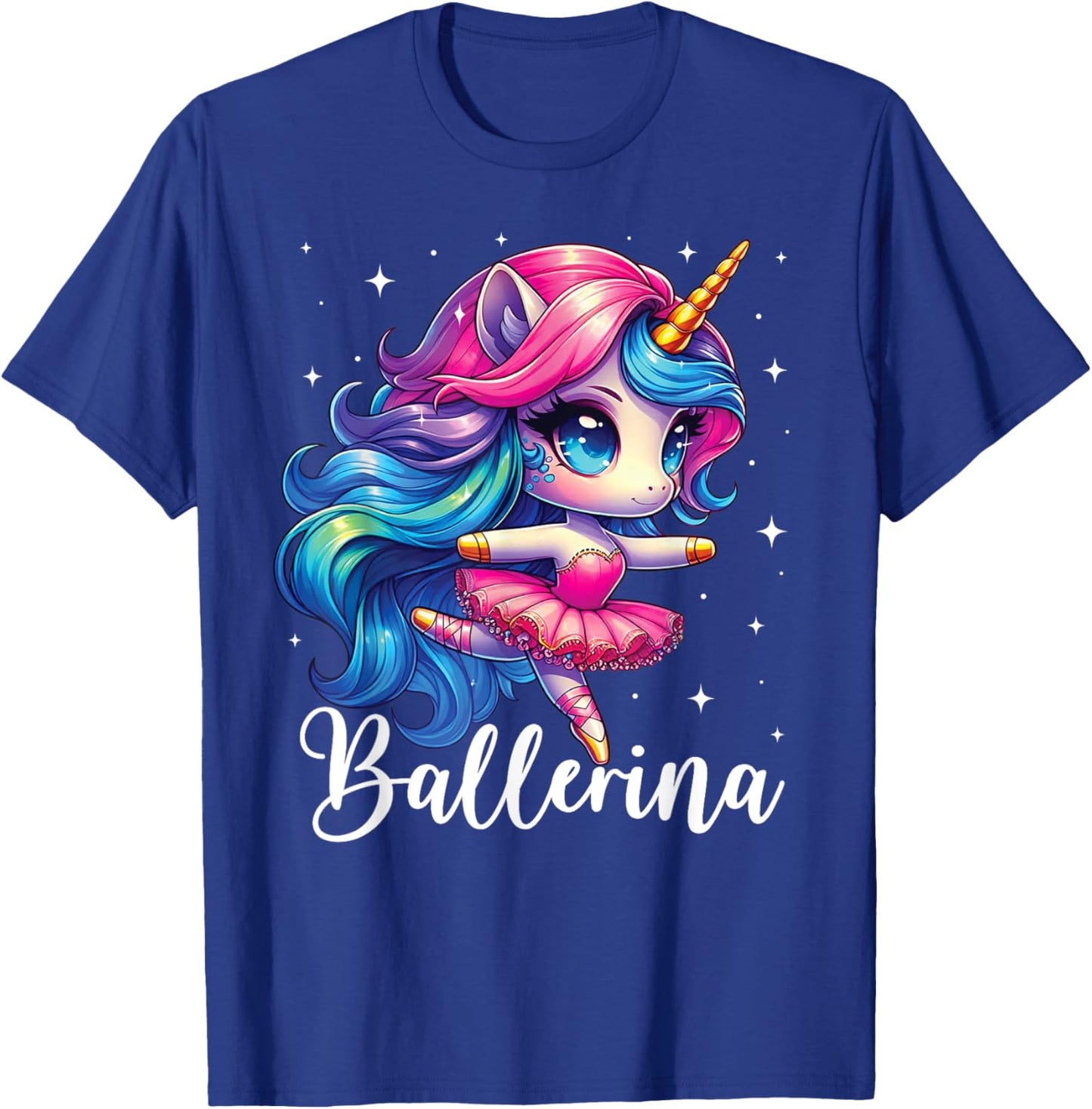 Ballerina Dancer Unicorn Girl Cute Ballet Kids Toddler T-Shirt - T-Shirt | Royal