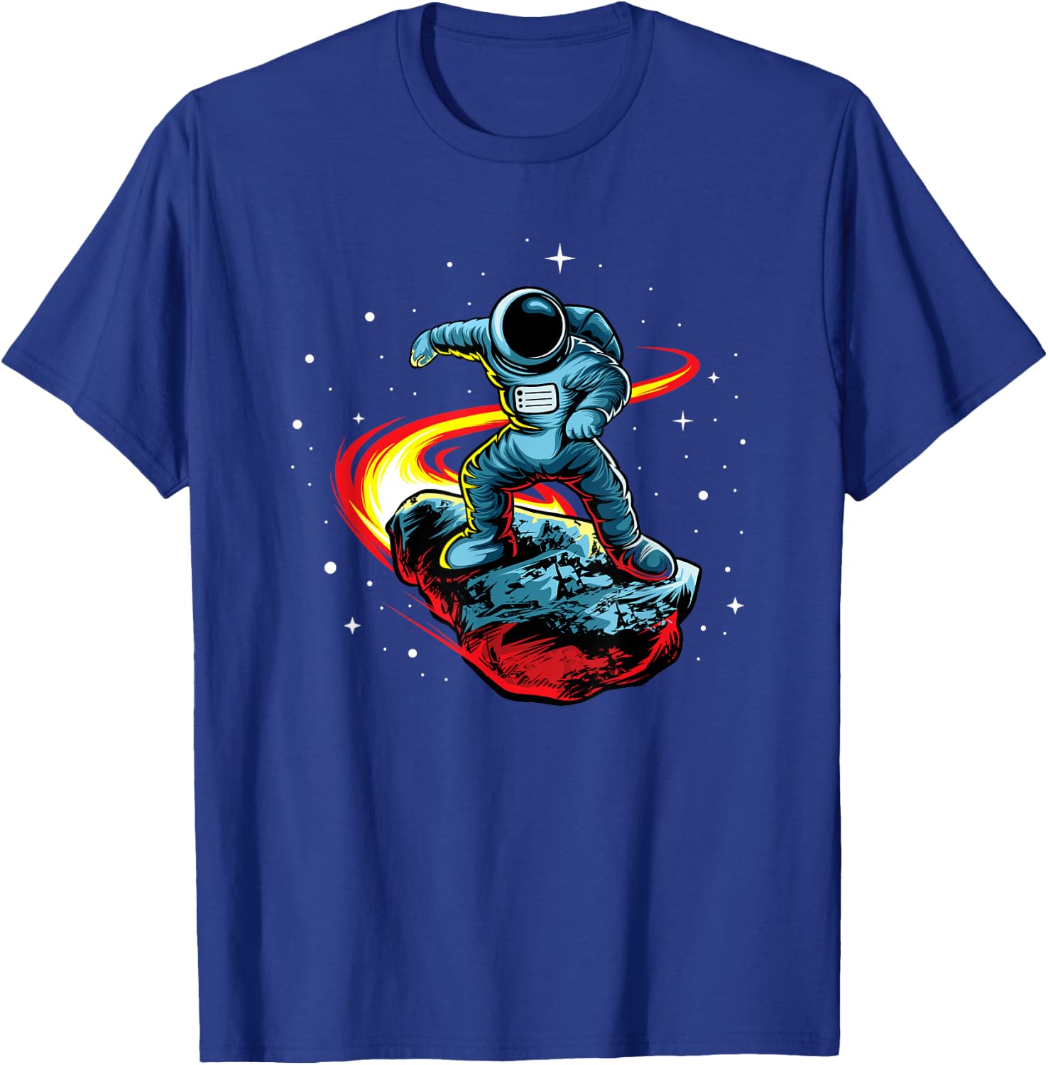 Astronaut Shirt Skating In Space Astronauts Comet Riding T-Shirt - T-Shirt | Royal