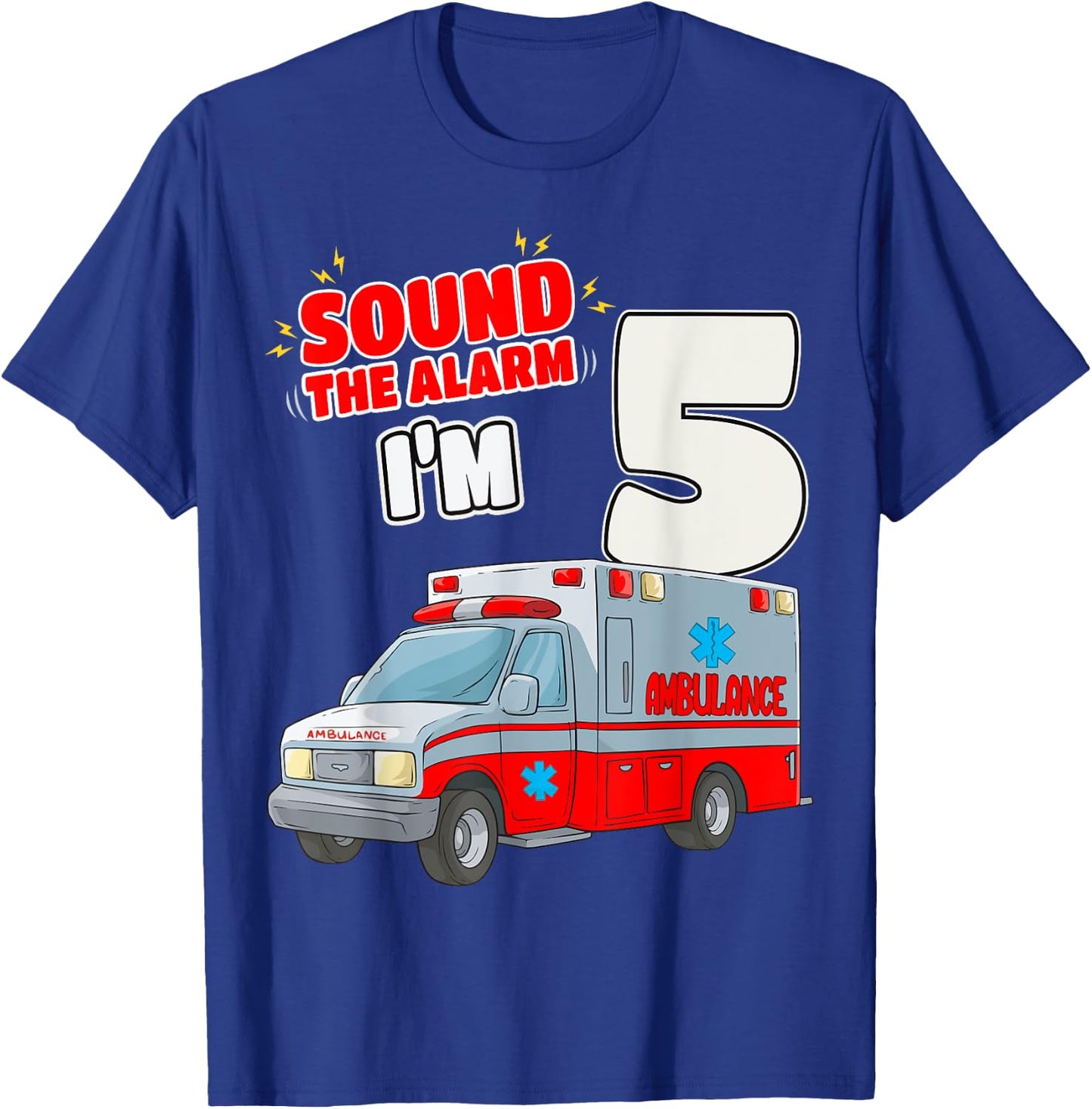 5th Birthday Medical Ambulance EMT 5 Years Old EMS Paramedic T-Shirt - T-Shirt | Royal