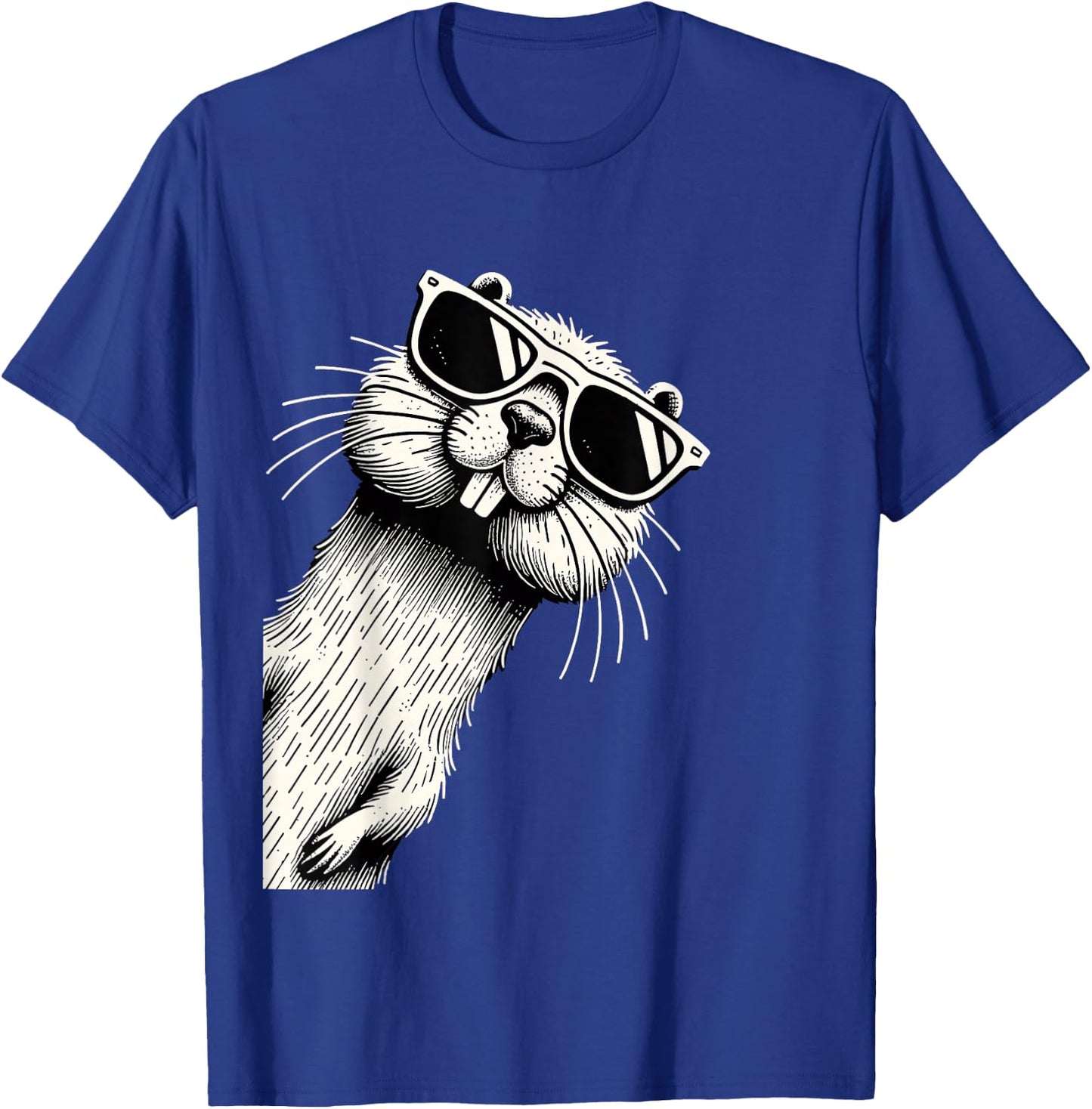 Funny Beaver Wearing Sunglasses Cool Beaver T-Shirt - T-Shirt | Royal