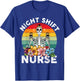 Funny Night Shift Nurse Skeleton Night Shift Nurse T-Shirt - T-Shirt | Royal