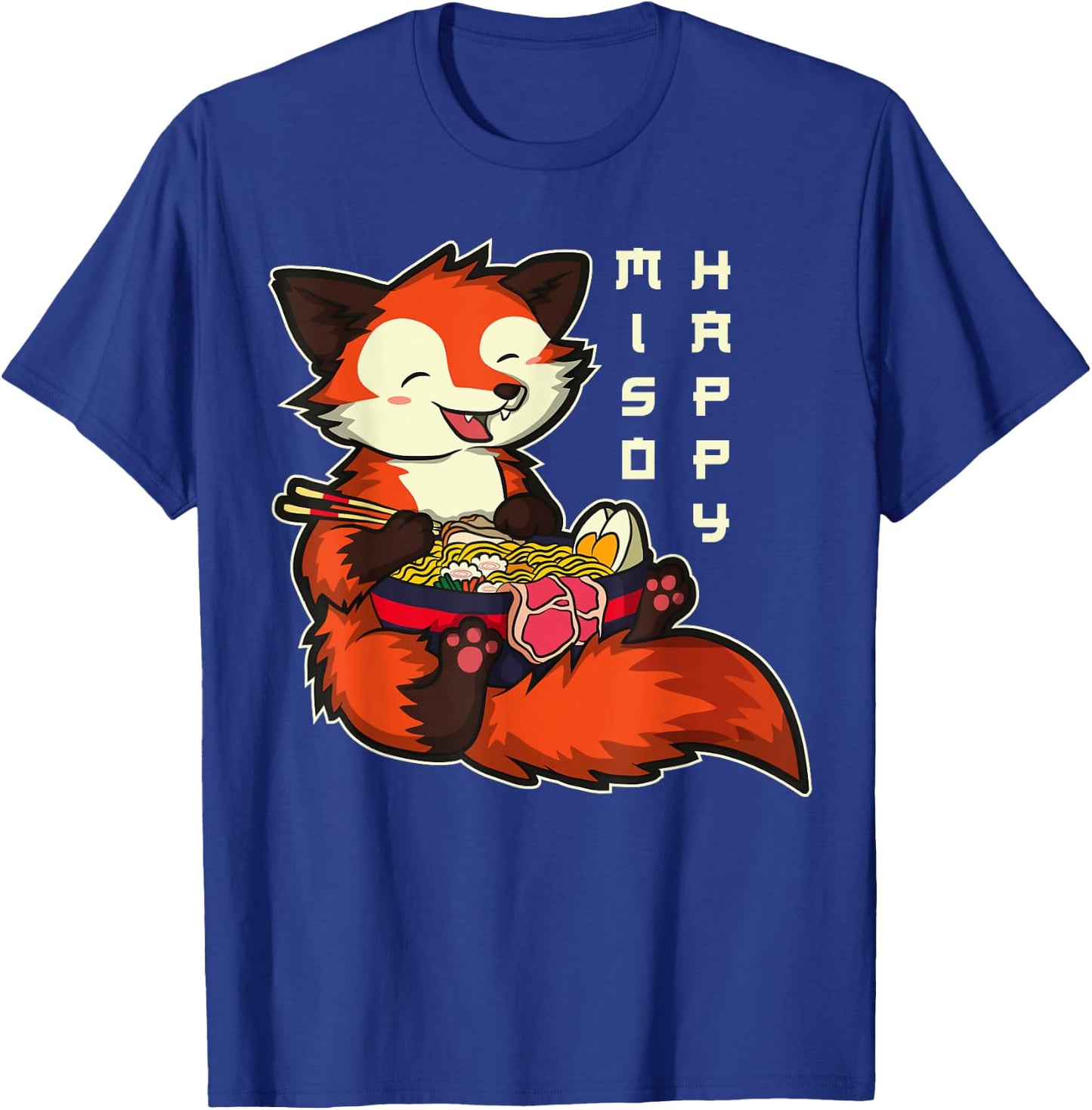 Japanese Anime Kawaii Ramen Noodles Fox T-Shirt - T-Shirt | Royal